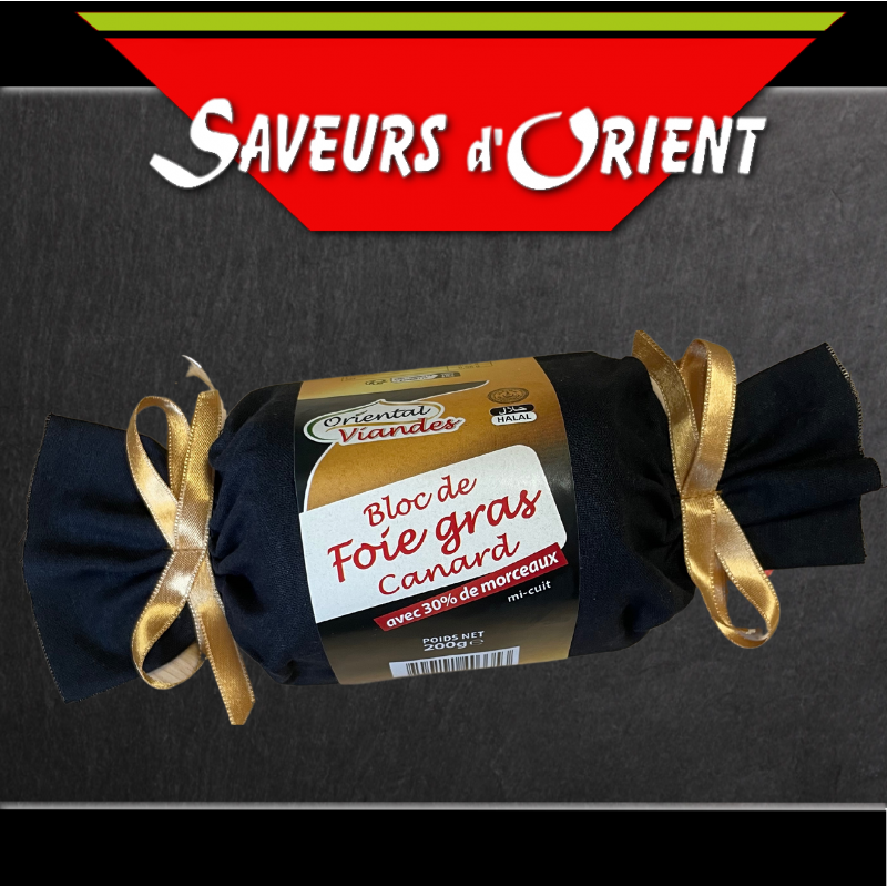 Bloc de foie gras de canard Halal ORIENTAL VIANDES : le paquet de